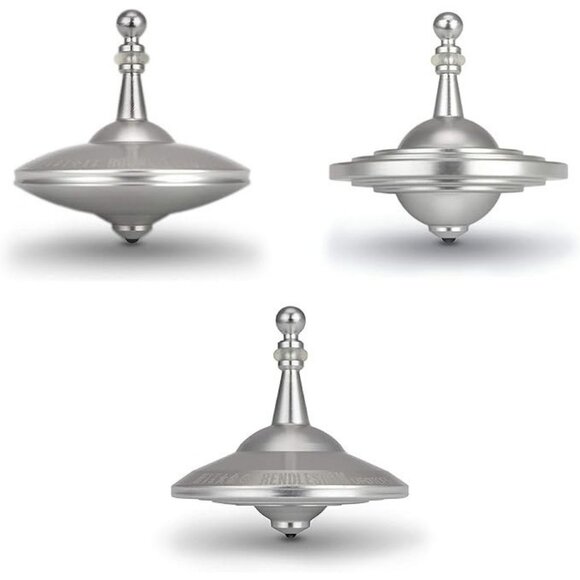 UFO Tops Metal Spinning Tops Andromeda Series Collector 3-Pack Cosmic Silver NEW - Picture 2 of 6